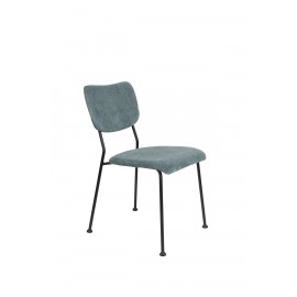 Krzesło szaro-niebieskie 47x56x81 czarne nogi