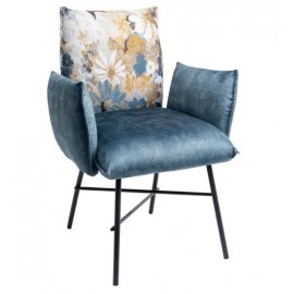 Krzesło  z podłokietnikami niebieskie 64x65x86 Notting Hill