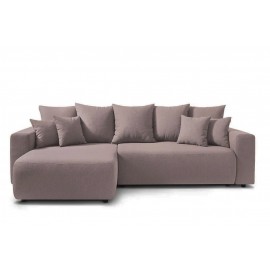 Sofa narożna z funkcją spania pudrowy róż Bobochic Paris Envy