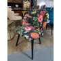 Krzesło 53x83 w kwiaty nogi czarne DECO Flores