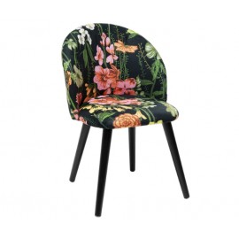 Krzesło 53x83 w kwiaty nogi czarne DECO Flores