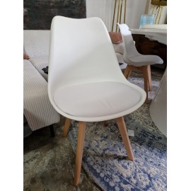 Krzesło nowoczene białe drewniane nogi Evo Wood KIKI