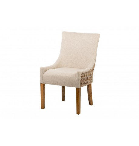 Krzesło rattanowe tkanina beżowa Madera