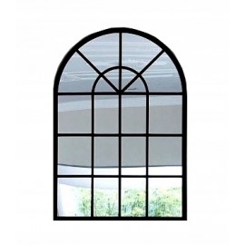 Lustro okno czarna rama ze szprosami WEST