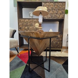 Stolik drewno mango podstawa metal GINER Y COLOMER