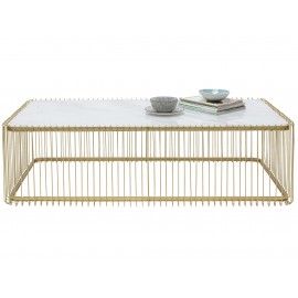 Stolik kawowy glamour złoty blat szklany 145x70 cm