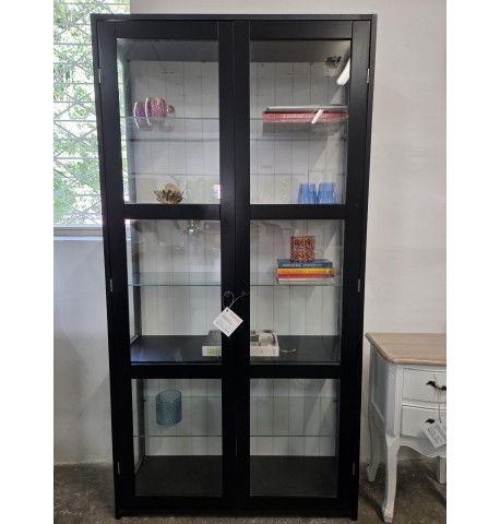 Witryna 98x193x33 czarna MDF WEST Wilma
