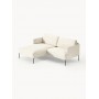Sofa tapicerowana narożna lewostronna złamana biel 198x152cm Fluente