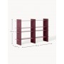 Regał z metalu + drewno bordowy 160x101x32 cm Rami