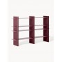 Regał z metalu + drewno bordowy 160x101x32 cm Rami
