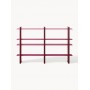 Regał z metalu + drewno bordowy 160x101x32 cm Rami
