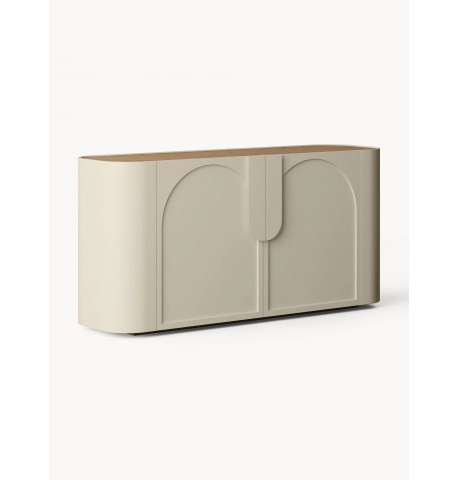 Komoda drewniana Jodie jasny beż 160x79x45cm