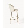 Krzesło barowe aksamit jasnobeżowy złota podstawa Luisa