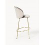 Krzesło barowe aksamit jasnobeżowy złota podstawa Luisa