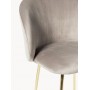 Krzesło barowe aksamit jasnobeżowy złota podstawa Luisa