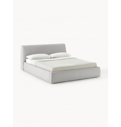Łóżko tapicerowane Cloud jasnoszare 180x200 cm