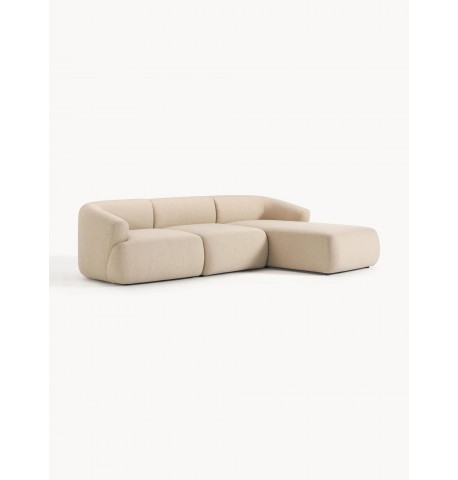 Sofa modułowa narożna Sofia prawostronna jasny beż 277x185 cm