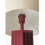 Lampa stołowa bordowa falisty kształt klosz beżowy Luomo