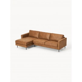 Sofa narożna Hunter lewostronna skóra z recyklingu 264x154 cm