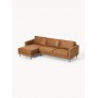Sofa narożna Hunter lewostronna skóra z recyklingu 264x154 cm
