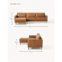 Sofa narożna Hunter lewostronna skóra z recyklingu 264x154 cm
