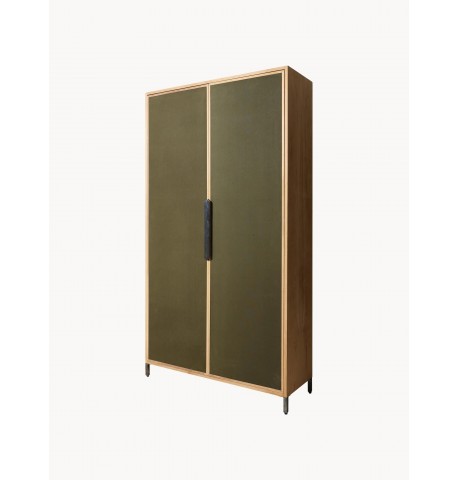 Szafa HKliving Pioneer drewniana fronty z półtna 180x100x38cm