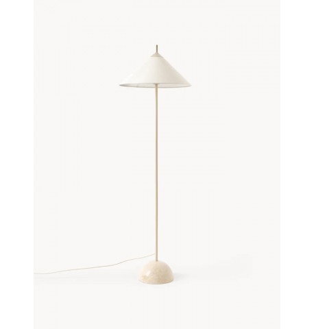 Lampa podłogowa z marmurową podstawą beżowa Vica
