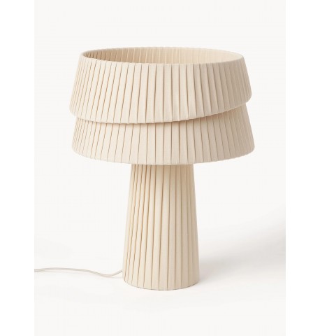 Lampa stołowa Nyla lniany klosz i podstawa beżowy 1xE27