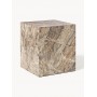 Stolik pomocniczy Lesley o wygladzie marmuru odcienie brązu błyszczący 50x45x45cm