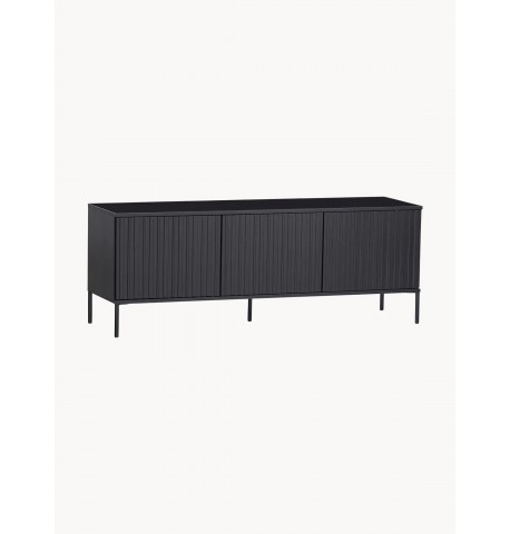 Szafka RTV z drewna sosnowego 150x56x44cm czarna Avourio