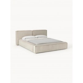 Łóżko tapicerowane Lennon sztruks jasny beż160x200 cm