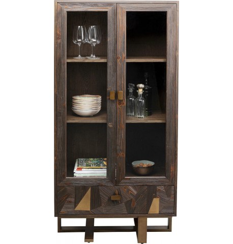 Witryna brązowa drewno jodłowe 80x170cm Kare