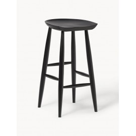 Stołek barowy drewno mangowe czarne 40x78 cm Nino