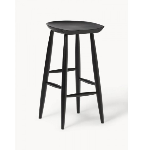 Stołek barowy drewno mangowe czarne 40x78 cm Nino