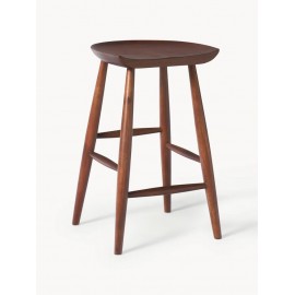 Stołek barowy drewno mangowe lakierowany brąz 66 cm Nino