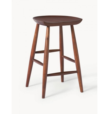 Stołek barowy drewno mangowe lakierowany brąz 66 cm Nino