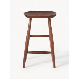 Stołek barowy drewno mangowe lakierowany brąz 66 cm Nino