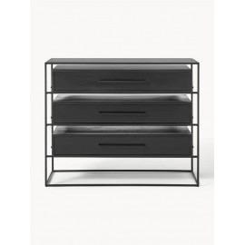 Szafka czarna lite drewno mangowe 100x82 cm Lyle