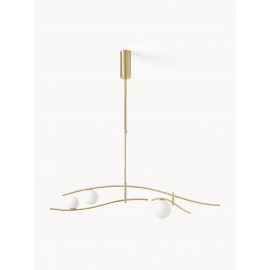 Lampa wisząca Nebo złota białe klosz 3xG9