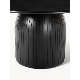 Stół okrągły Nelly czarny ryflowana noga 140x75cm