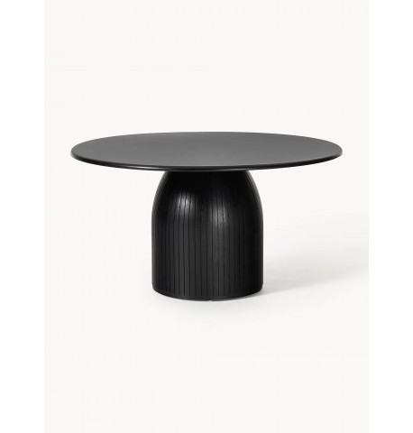 Stół okrągły Nelly czarny ryflowana noga 140x75cm