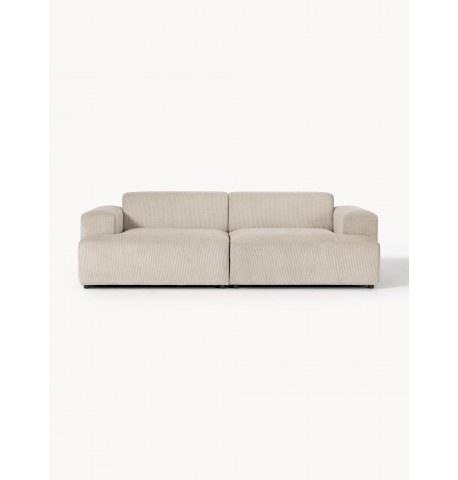 Sofa modułowa Melva 3 os sztruks jasnobeżowy 238x101 cm