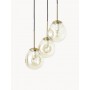 Lampa wisząca 3 klosze złote transparentne E14 Amora
