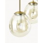 Lampa wisząca 3 klosze złote transparentne E14 Amora