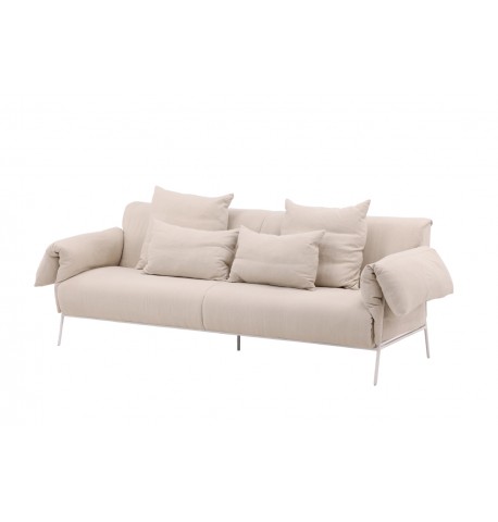Sofa 3-os Venture Desing Ockero poduszki z pierzem stalowa podstawa 220x90x80 cm