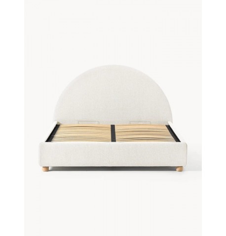 Łóżko tapicerowane jasny beż 160x200 cm Ebba