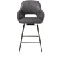 Hoker barowy obrotowy z podłokietnikami metalowa szara podstawa mikrofibra grafitowy Henders&Hazel Nikolas