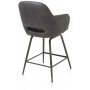 Hoker barowy obrotowy z podłokietnikami metalowa szara podstawa mikrofibra grafitowy Henders&Hazel Nikolas