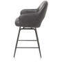 Hoker barowy obrotowy z podłokietnikami metalowa szara podstawa mikrofibra grafitowy Henders&Hazel Nikolas