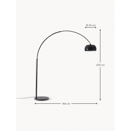 Lampa podłogowa łukowa czarna E27 Bowie